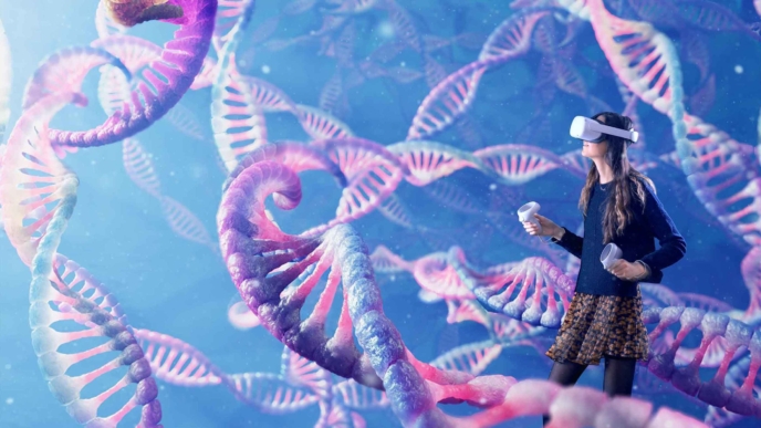 Virtual reality 3D model of DNA designed by Random42