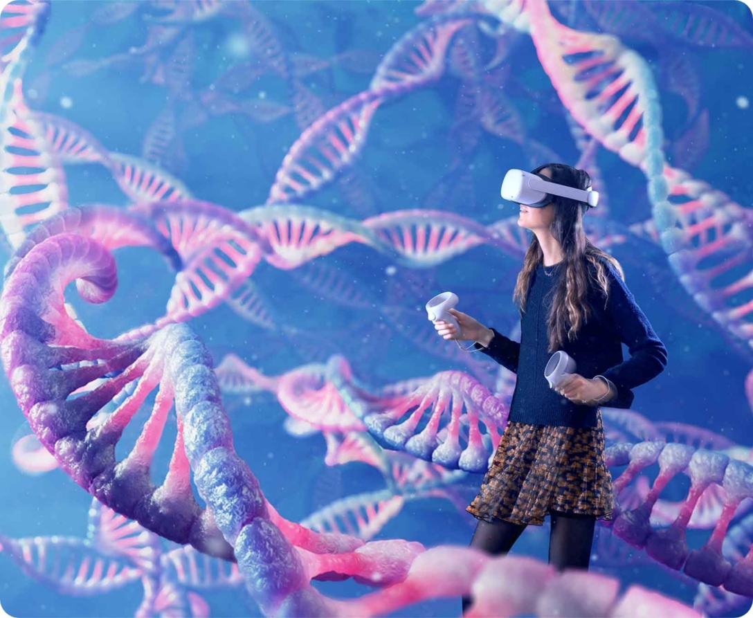 Virtual reality 3D model of DNA designed by Random42