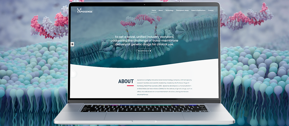 scientific animation content on a biotech website